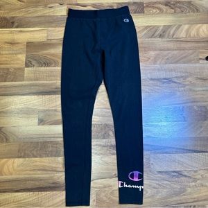 Champion Women's Tights‎ Black size Small Ankle Logo Rainbow